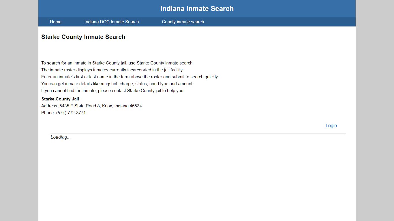 Starke County Inmate Search