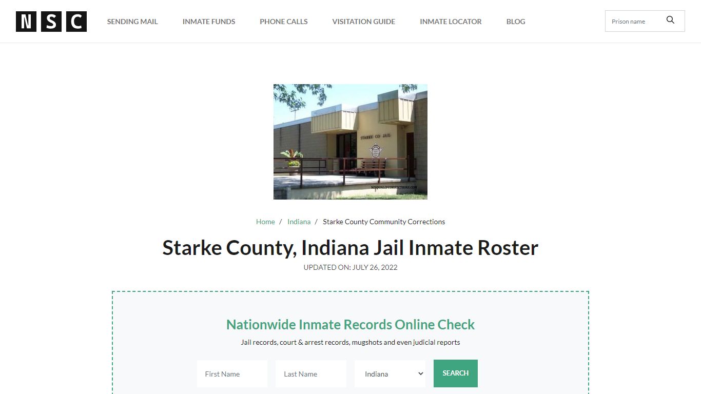 Starke County, Indiana Jail Inmate Roster - Nationwide Inmate Lookup ...